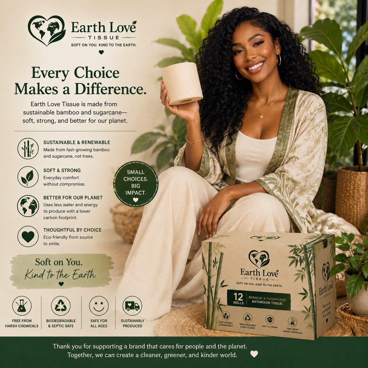 Earth Love Tissue lifestyle campaign poster